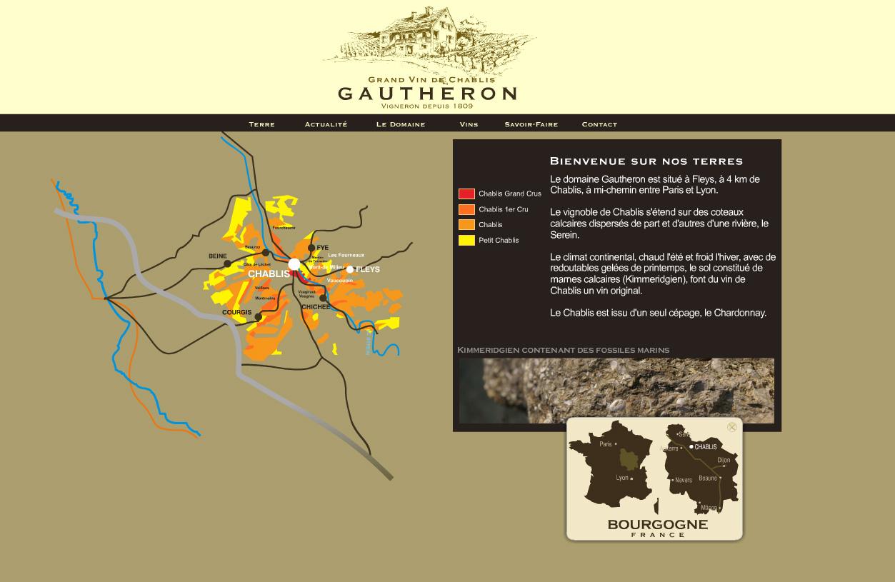 Image imprim écran de la creation de site internet de Chablis Gautheron