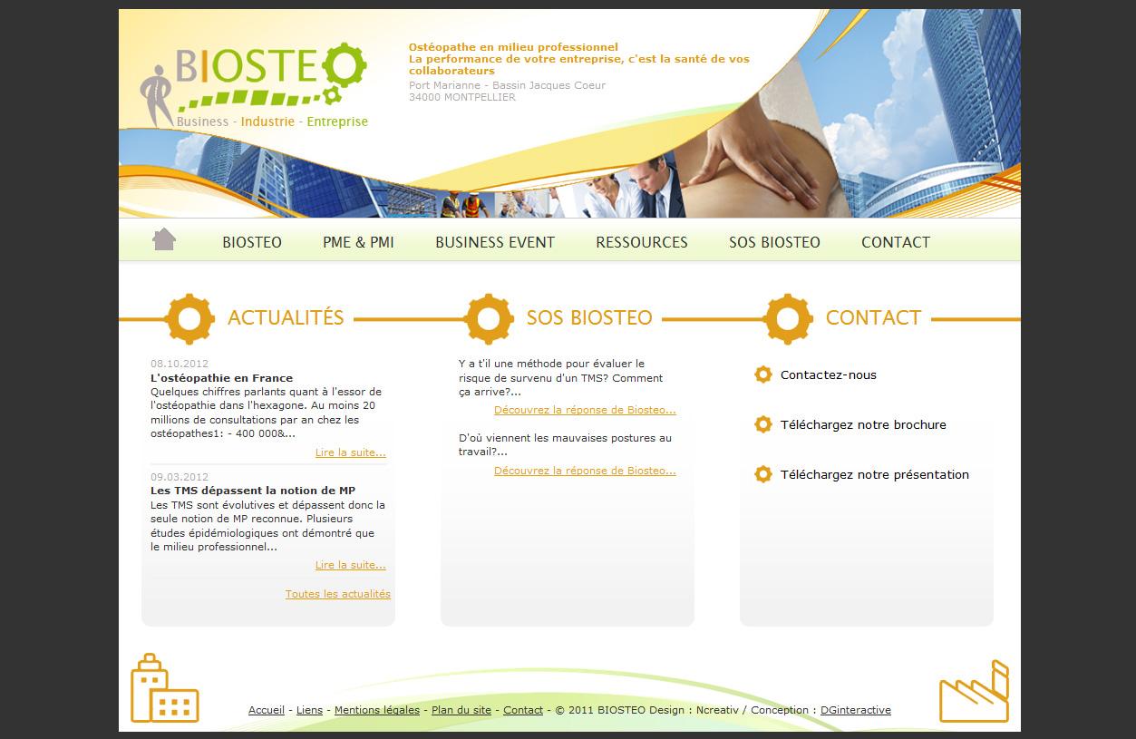 Image imprim écran de la creation de site internet de Biosteo ostéopathe
