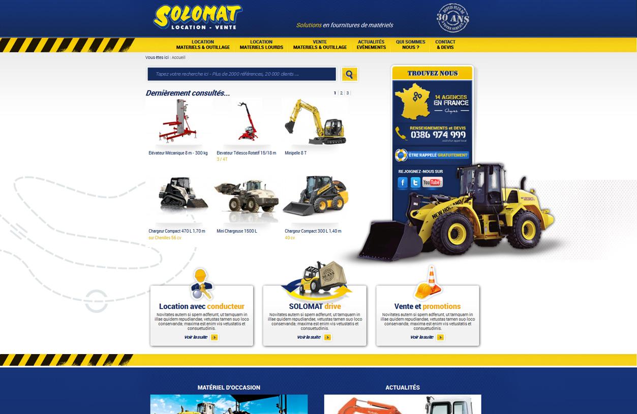 Image imprim écran de la creation de site internet de Solomat