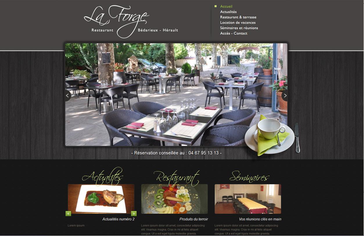 Image imprim écran de la creation de site internet de Restaurant La Forge