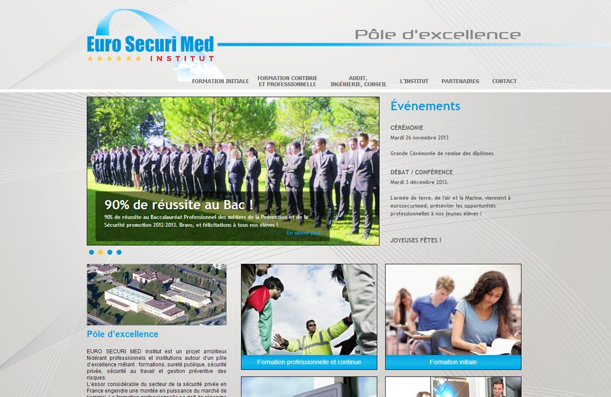 Image imprim écran de la creation de site internet de Eurosecurimed