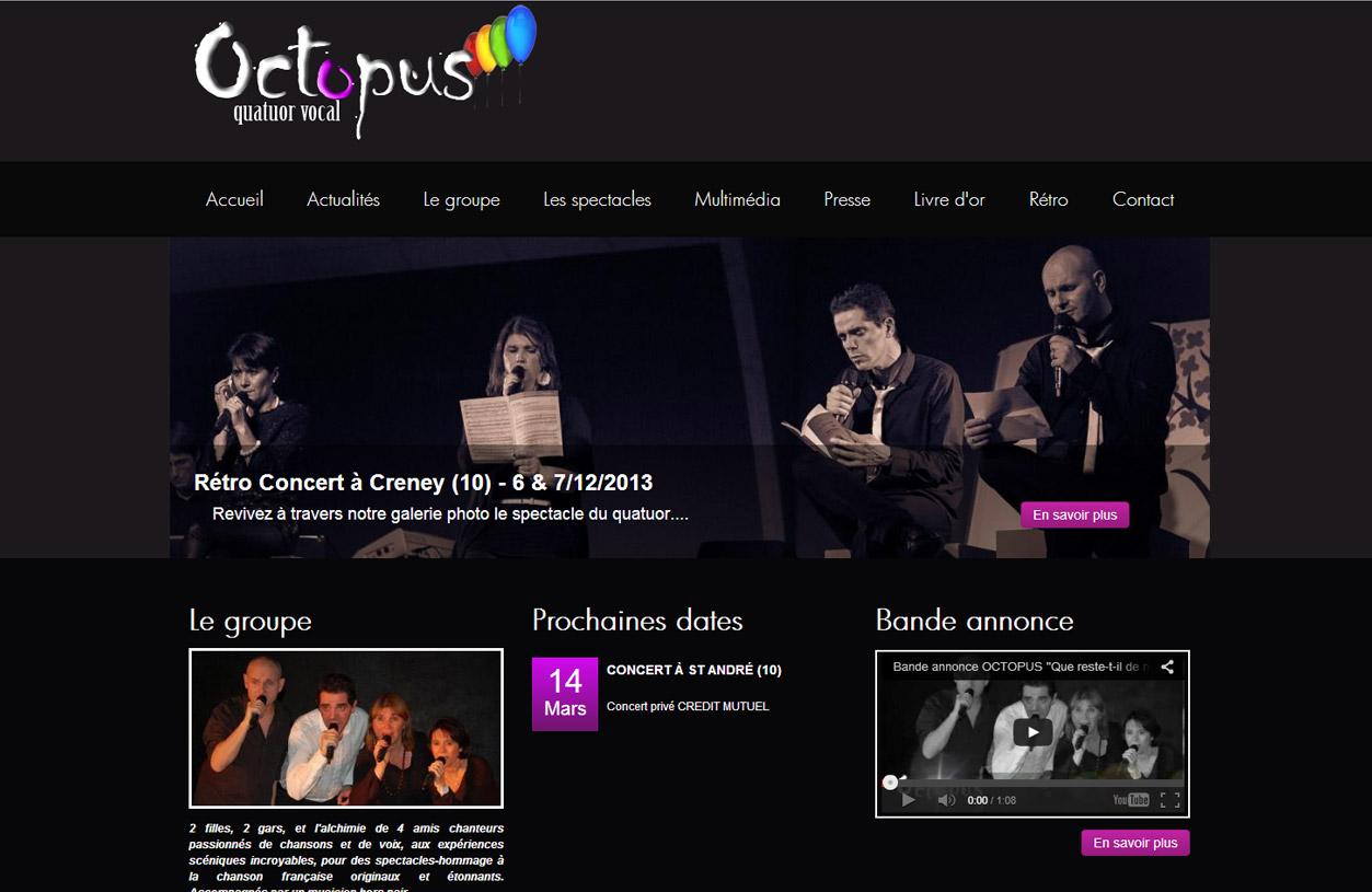 Image imprim écran de la creation de site internet de Quatuor vocal Octopus