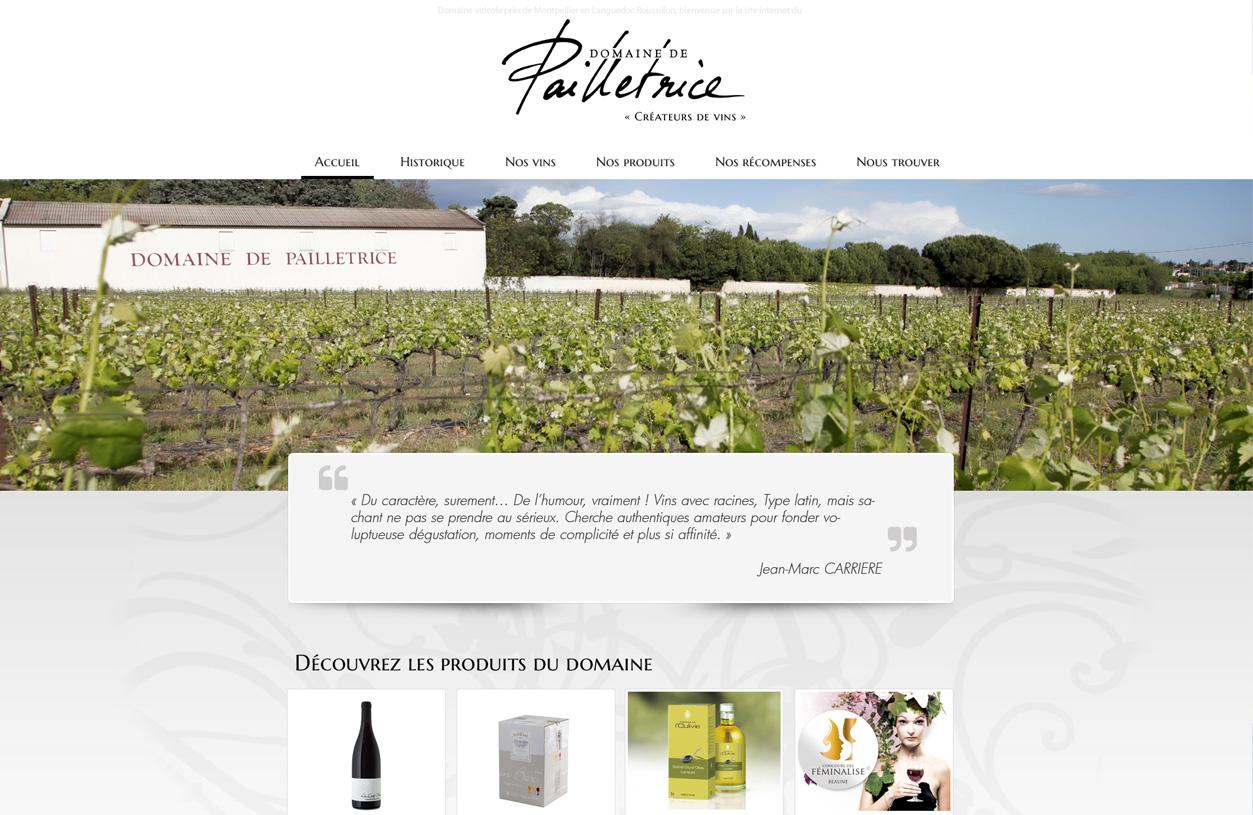 Image imprim écran de la creation de site internet de Domaine de Pailletrice