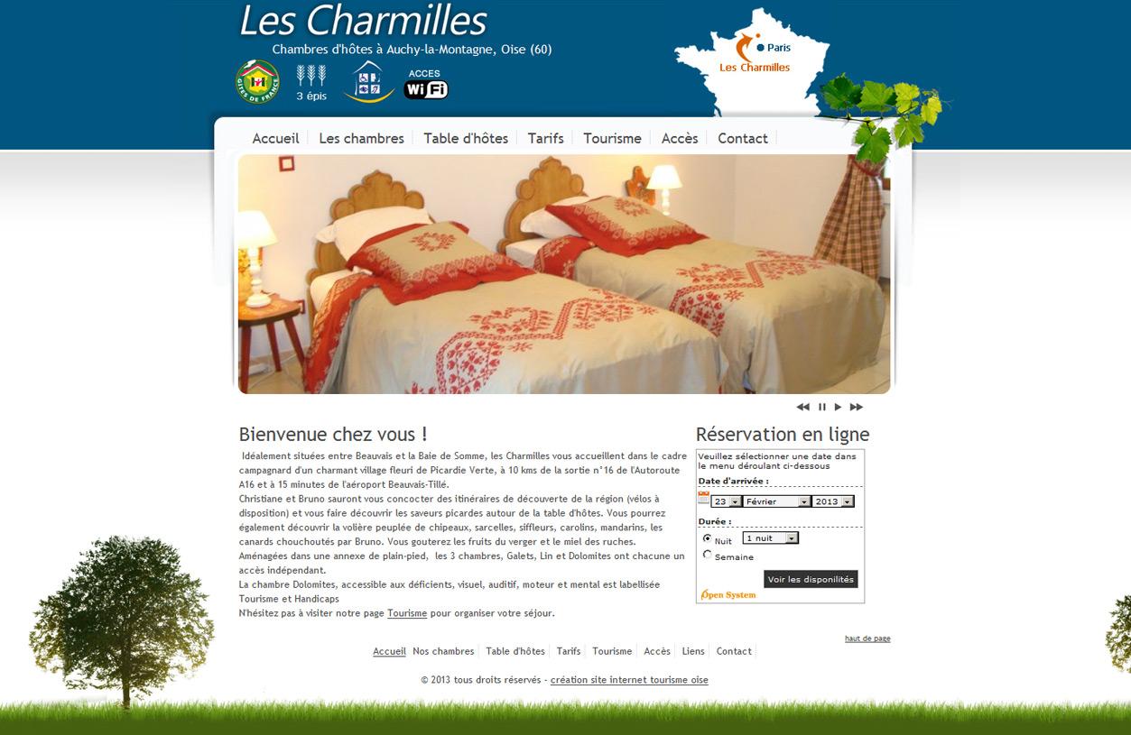Image imprim écran de la creation de site internet de Chambres d'hôtes Les Charmilles