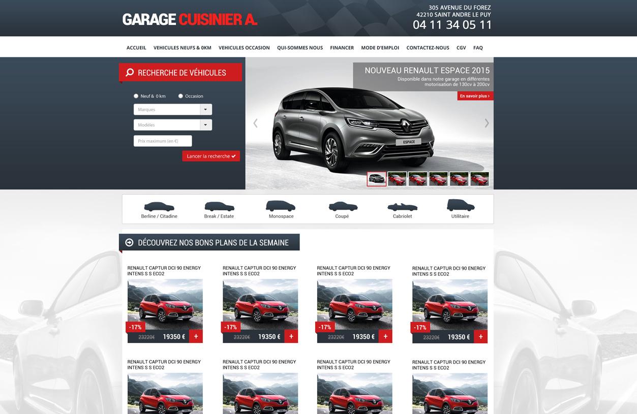 Image imprim écran de la creation de site internet de Cuisinier automobiles