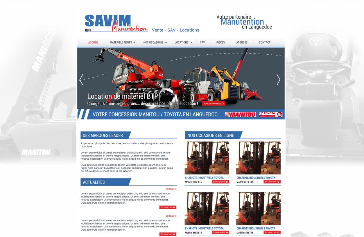 Image imprim écran de la creation de site internet de SAVIM Manutention