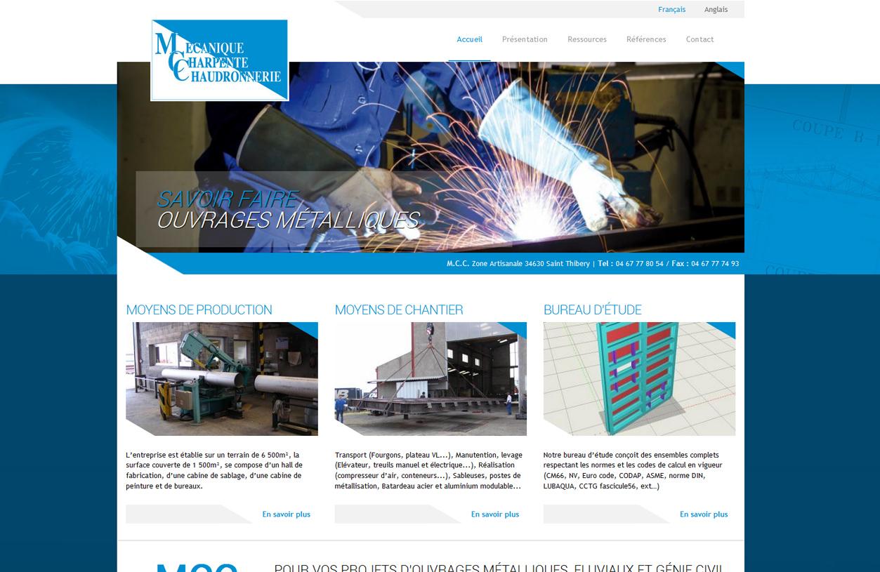 Image imprim écran de la creation de site internet de MCC Métal