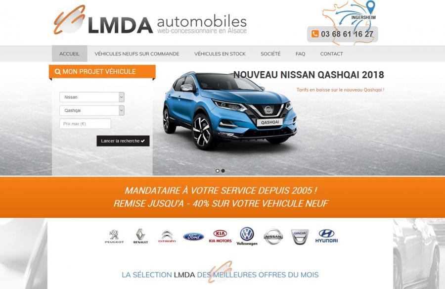 Image imprim écran de la creation de site internet de LMDA Automobiles