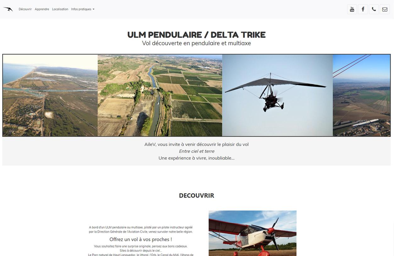 Image imprim écran de la creation de site internet de AileV ULM