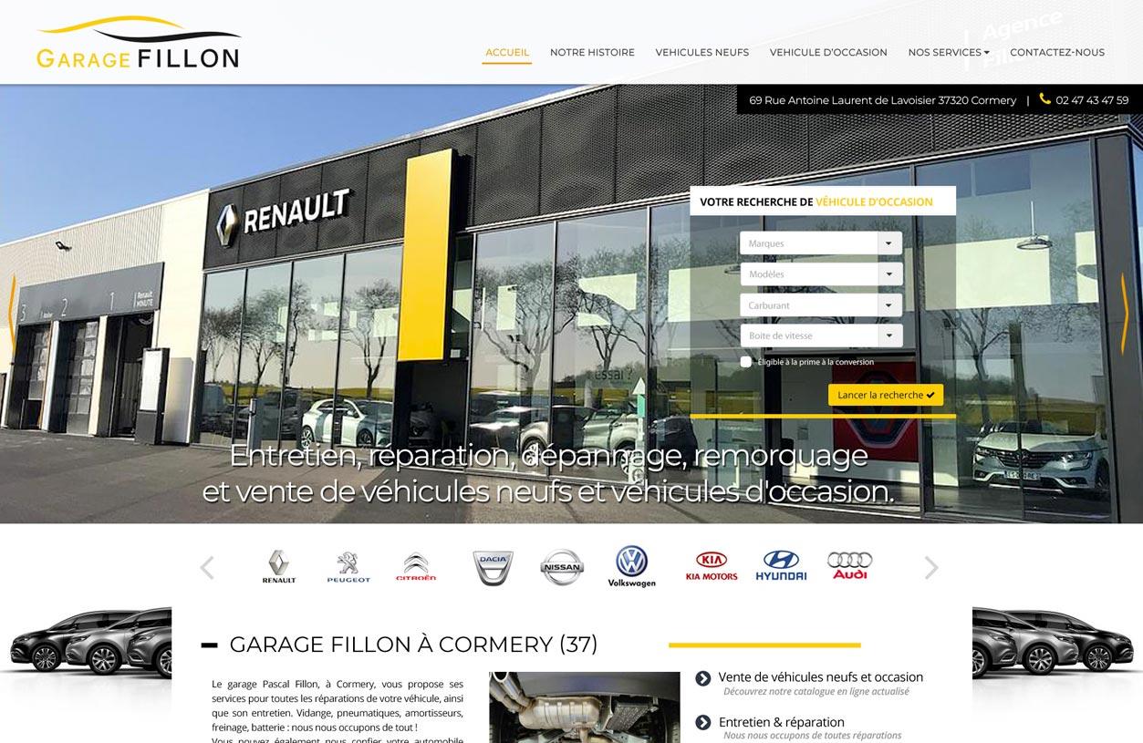 Image imprim écran de la creation de site internet de Garage Fillon