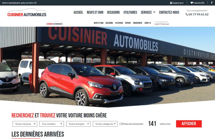 Image imprim écran de la creation de site internet de Cuisinier Automobiles