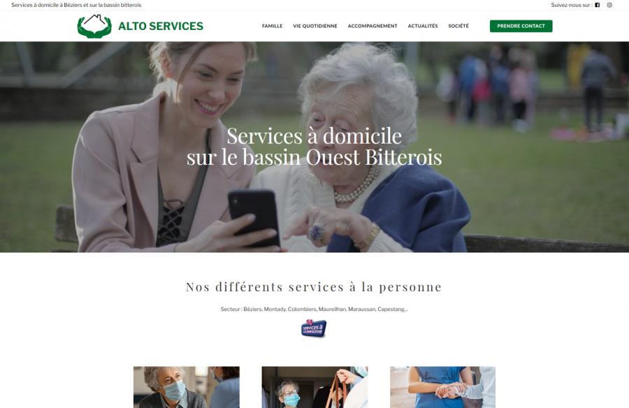 Image imprim écran de la creation de site internet de Alto Services