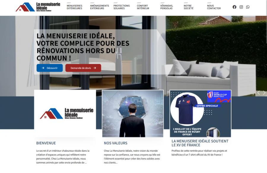 Image imprim écran de la creation de site internet de La Menuiserie Idéale