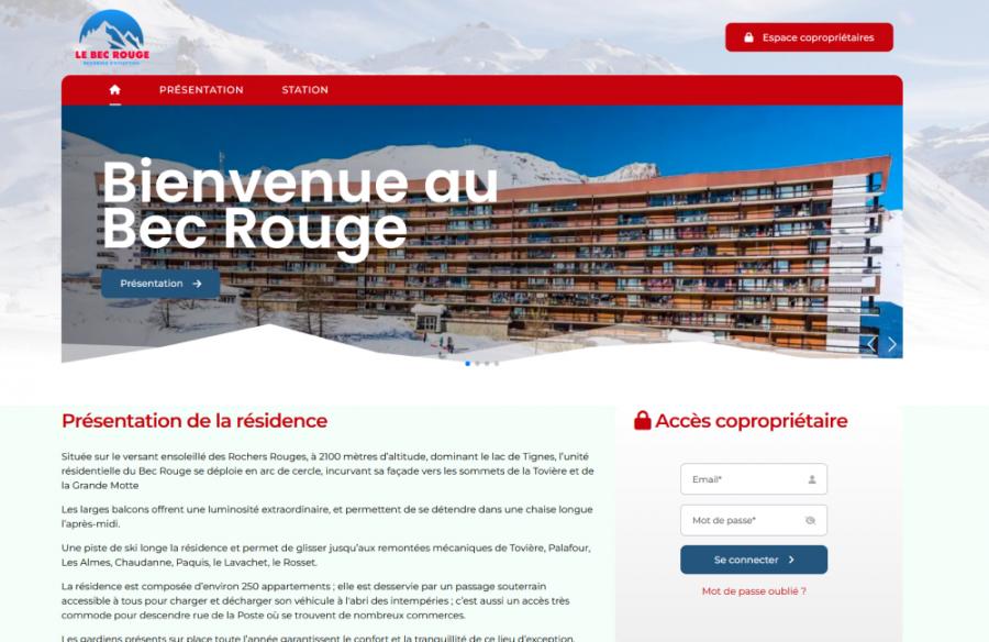Image imprim écran de la creation de site internet de Syndicat Résidence Le Bec Rouge