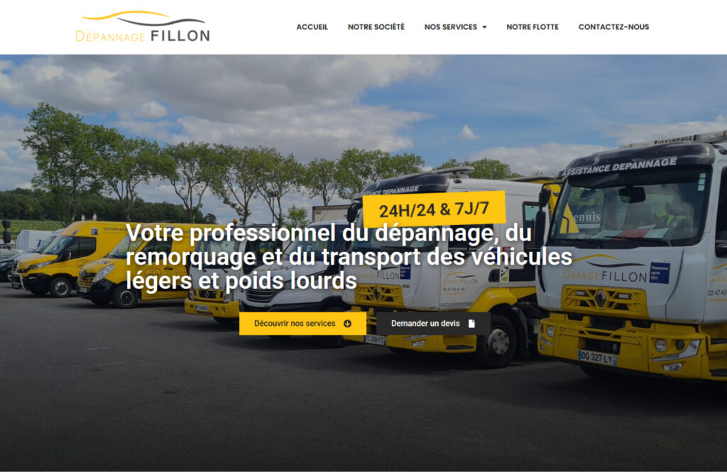 screenshot du site internet wordpress Depannage Fillon (37)