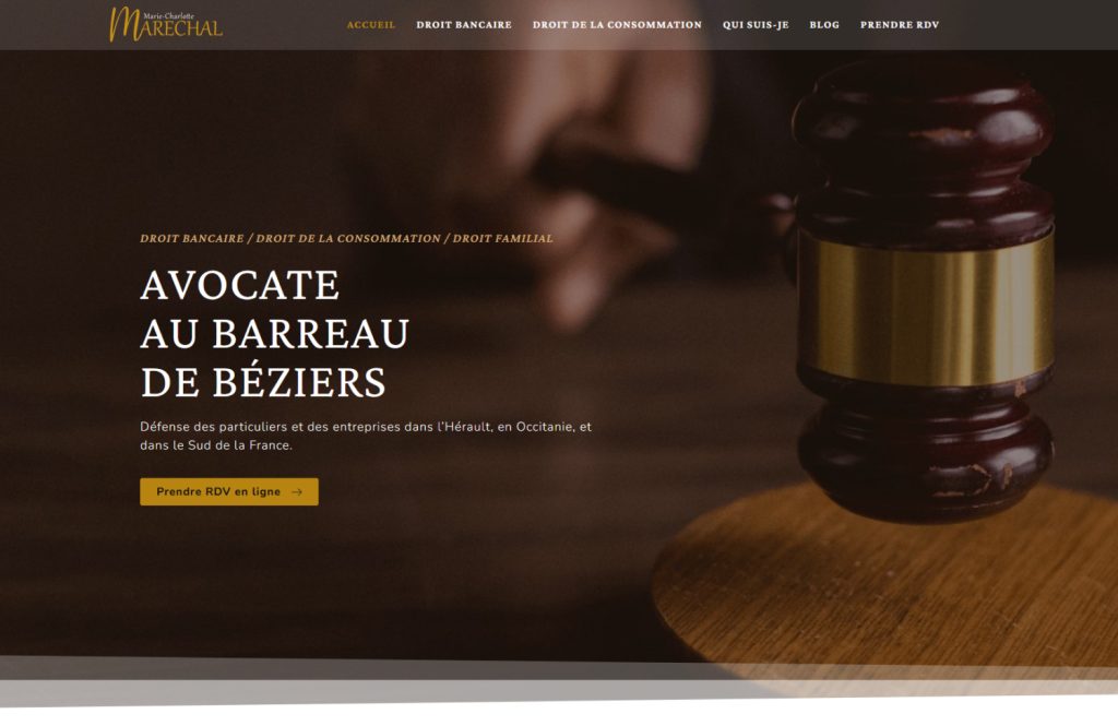 visuel création de site web avocat à Béziers