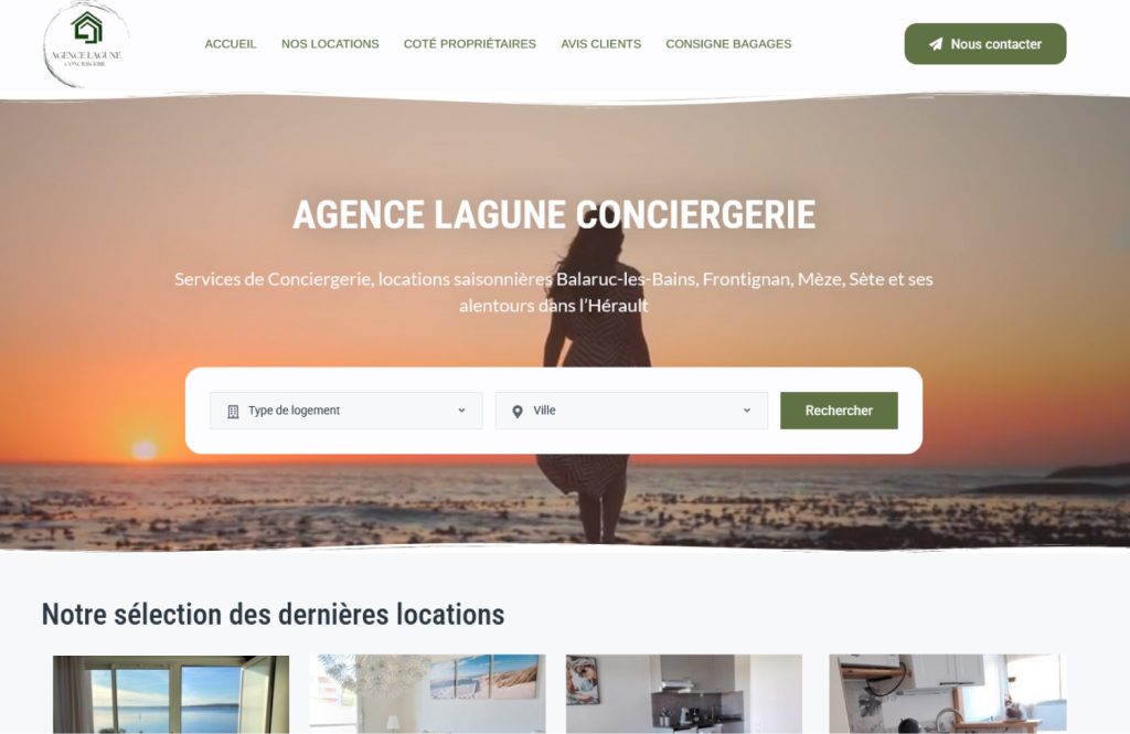 Screenshot site web conciergerie balaruc lagune