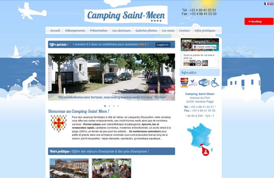 Screenshot site internet camping proche béziers