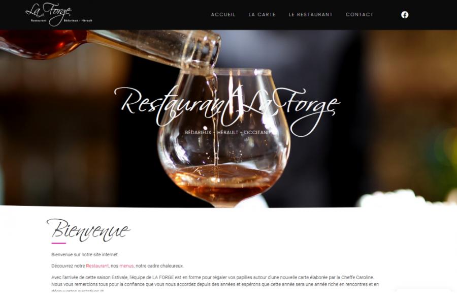 Screenshot site restaurant la forge