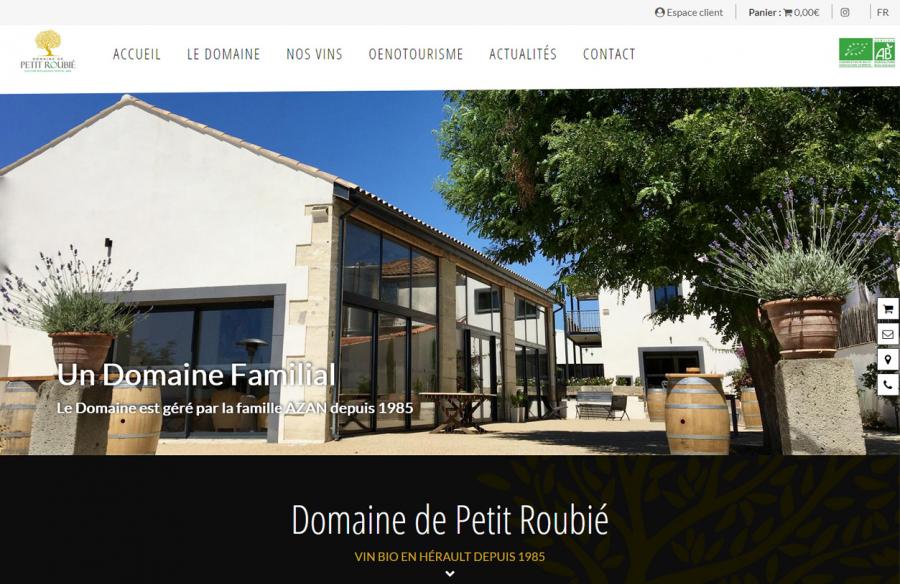 Screenshot site domaine viticole pinet roubie
