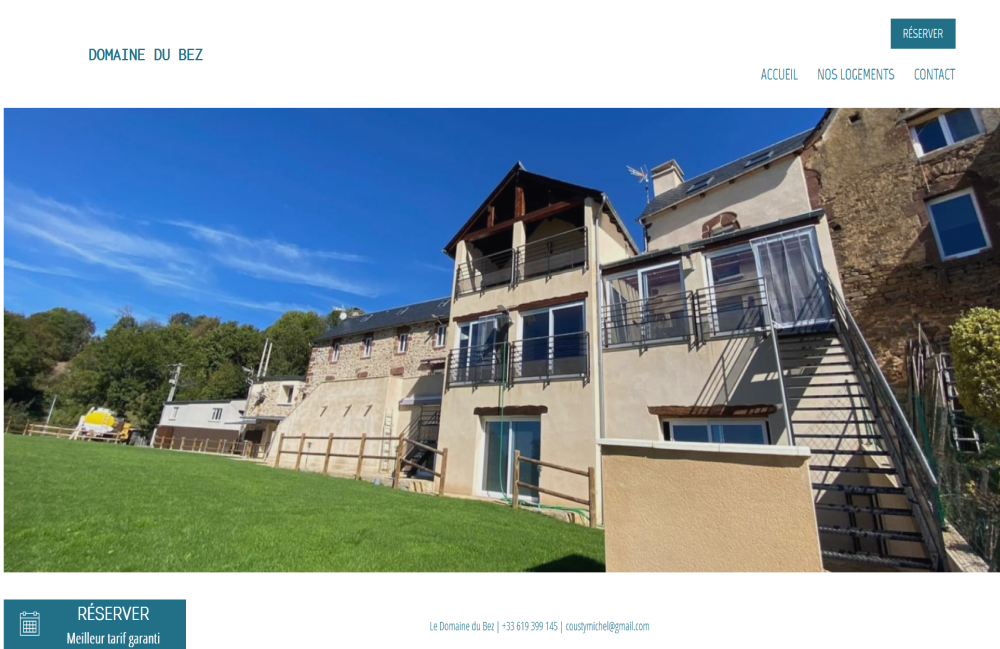 Screenshot site gites aubrac bez