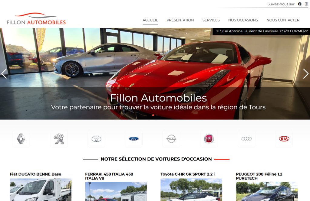 Screenshot site auto occasion fillon