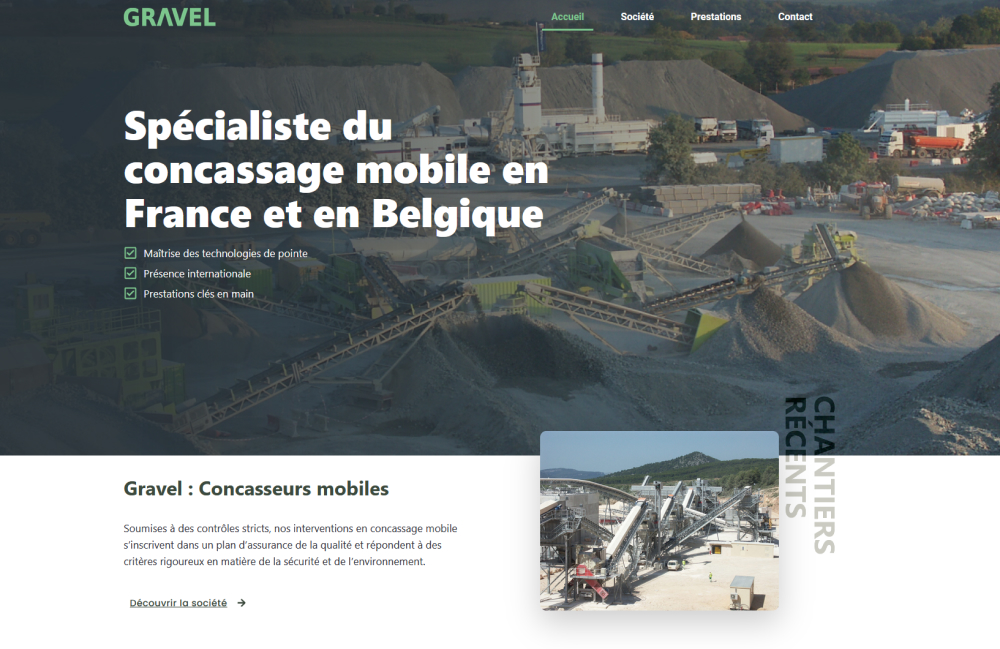 Screenshot site gravel concassage