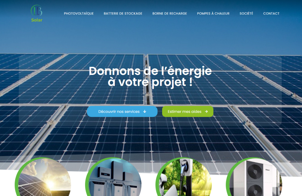 Screenshot site web panneau solaire lbsolar