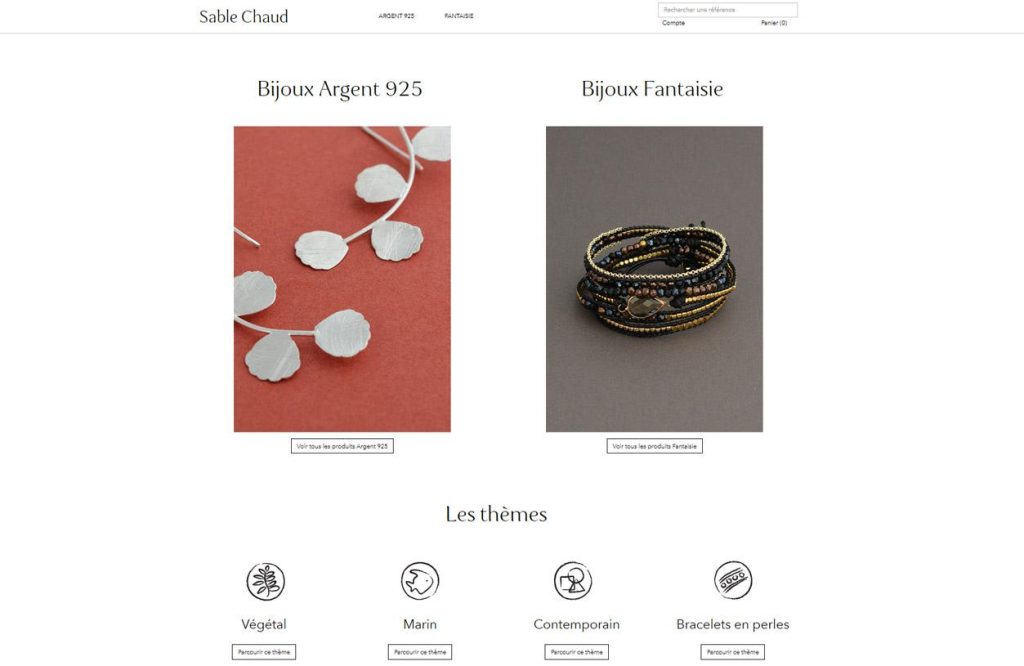 Screenshot site bijoux sable chaud