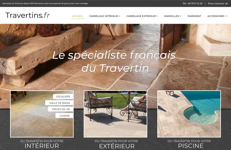 Screenshot site vitrine travertins