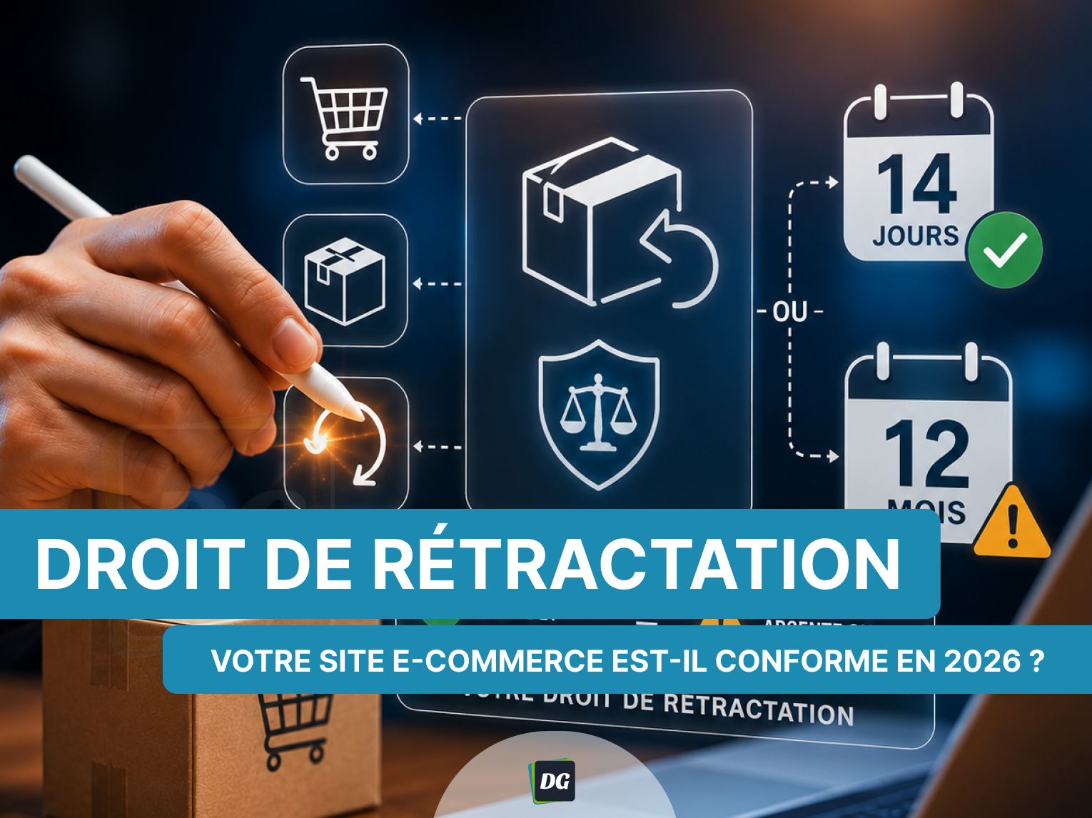 visuel droit de retractation loi 2026 pour les sites ecommerce