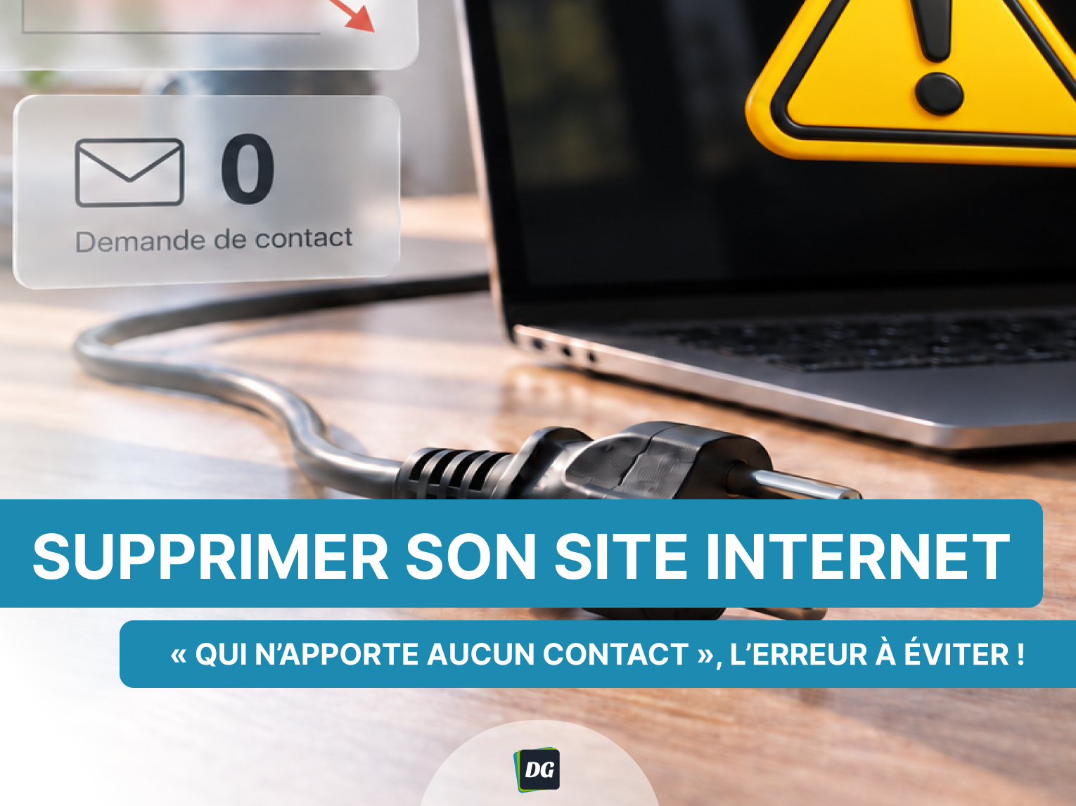 Illustration d'ordinateur débranché symbolisant la suppression d'un site internet