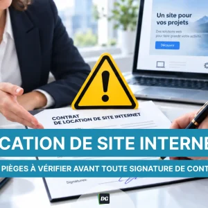 bureau avec contrat de location de site internet à signer