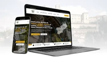mockup mobile et desktop de site internet wordpress pour une entreprise de Béziers