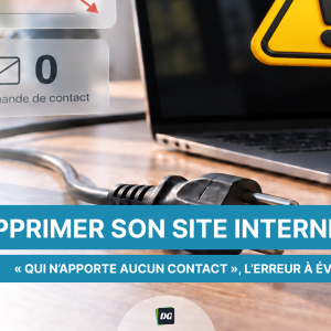 Illustration d'ordinateur débranché symbolisant la suppression d'un site internet